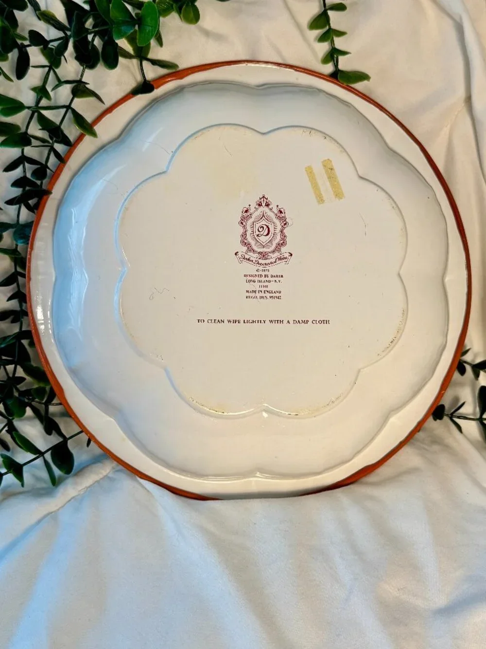 Vintage 1971 Daher Decorated Ware Chinoiserie Rooster Metal Tray / Bowl
